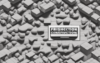 A construction site with various building materials