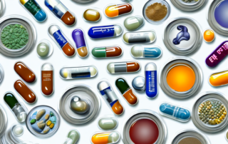 Various types of dietary supplements like vitamins