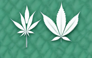 A cannabis leaf juxtaposed with a medical cross symbol