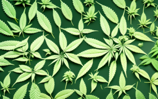 A cannabis plant at different stages of its growth over a span of one week