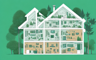 A cross-section of a house