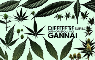 Different types of soil with cannabis plants growing healthily in one specific type
