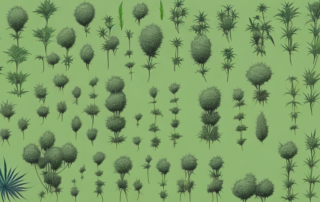 A garden scene showcasing a plant that resembles a hemp plant as an alternative to traditional hemp cultivation