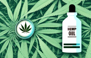 A hemp oil bottle with a dropper