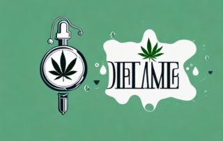 A medicine dropper with a cannabis leaf on it