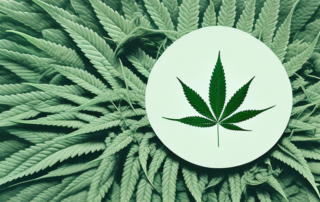 A hemp plant with various parts like seeds
