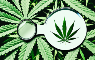 A cannabis plant in a garden setting
