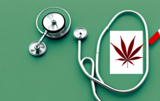 A cannabis plant with a stethoscope wrapped around it