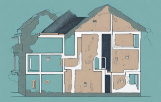 A cross-section of a house