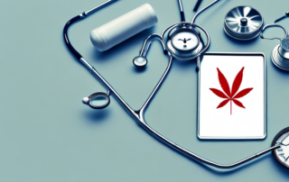 A medical cannabis plant next to a map of germany