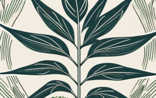 A hemp plant with its leaves subtly shaped like pain-relief symbols