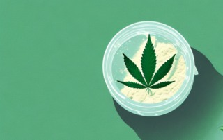 A close-up view of thc powder in a glass container