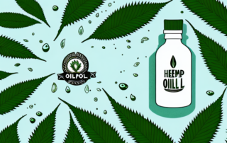 A hemp oil bottle with a dropper