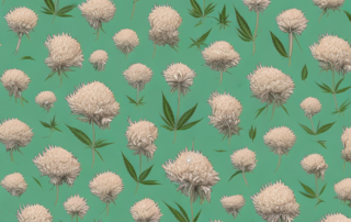 A few hemp flowers in their natural environment