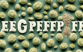 Various hemp seeds in different stages of growth and use
