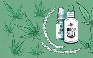 A hemp oil bottle with a dropper
