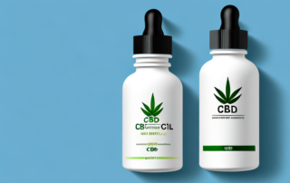 A cbd oil dropper bottle with a radiant glow to signify its potential effects