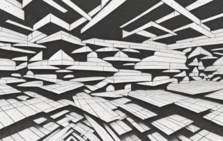 A cross-section of a wall and floor structure