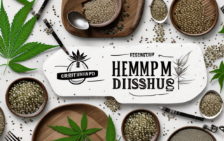 Various dishes creatively garnished with hemp seeds