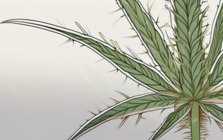 A close-up view of a hemp plant