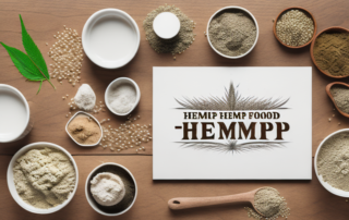 Various hemp-based foods like hemp seeds