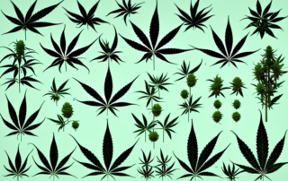 Various types of cannabis plants with distinct features