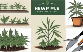 Various stages of a hemp plant's life cycle
