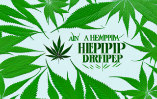 A bottle of hemp drops with a soothing green aura