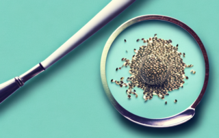 A tablespoon filled with hemp seeds