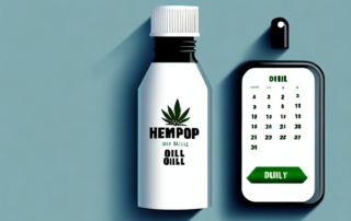 A hemp oil bottle with a dropper