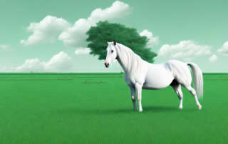 A horse in a serene pasture