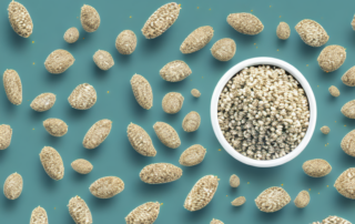A handful of hemp seeds with a radiant glow