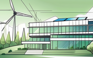 A modern building with solar panels