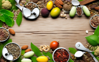 A variety of natural dietary supplements like fruits