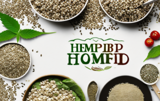 A variety of hemp seeds incorporated into different types of healthy foods like salads