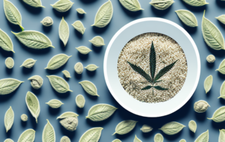 Peeled hemp seeds in a bowl