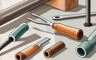 Different hemp pipes being properly sealed with various tools and sealants on a workbench