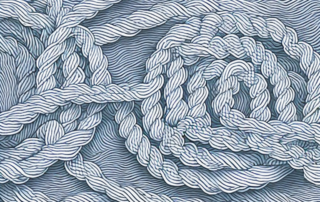 Various stages of rope-making process