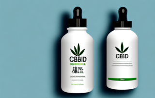 A cbd oil bottle with a dropper