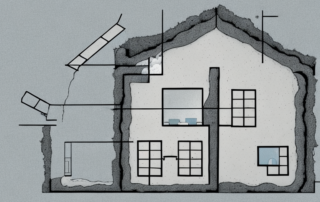 A cross-section of a house