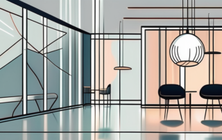 A height-adjustable lamp suspension system in a stylish interior setting