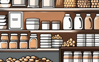 A variety of soybean products on a shelf in a store