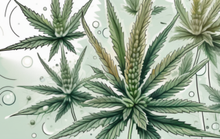 A magnified view of a cannabis plant