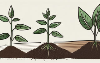 A sequence showing the process of planting hemp seeds