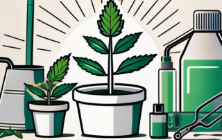 A thriving autoflowering cannabis plant with ripe buds