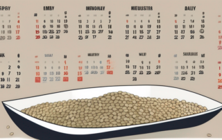 A variety of hemp seeds scattered on a daily calendar