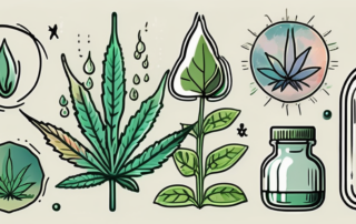 Various natural elements like a hemp plant