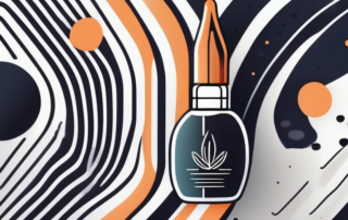 A cbd oil dropper against a background of abstract