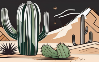 A cactus-shaped joint surrounded by rolling papers and a grinder