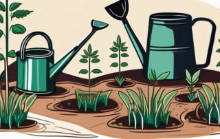 Healthy hemp seedlings sprouting in a well-maintained garden